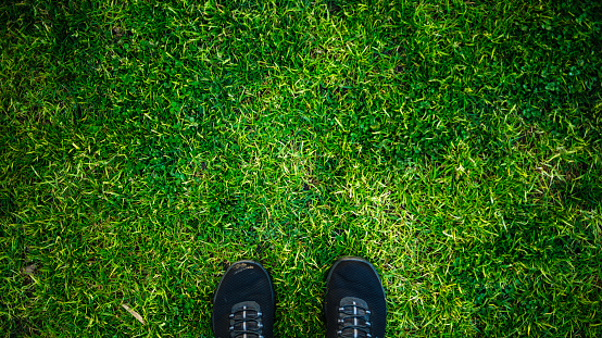 Young man standing on grass