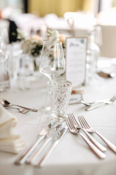 istock Beautiful table arrangements at a wedding location 1337031007