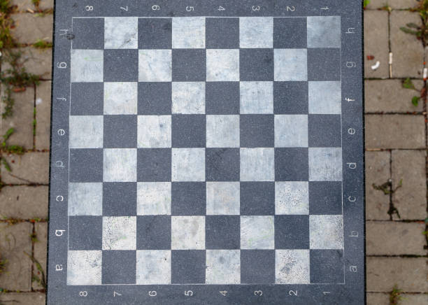 istock chess board made of granite installed on the street 1337040130