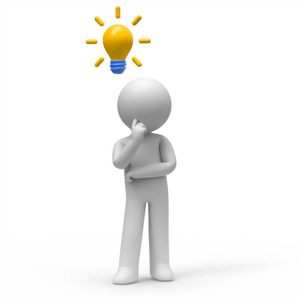 istock 3d man thinking with idea bulb above his head over white background 1337045282
