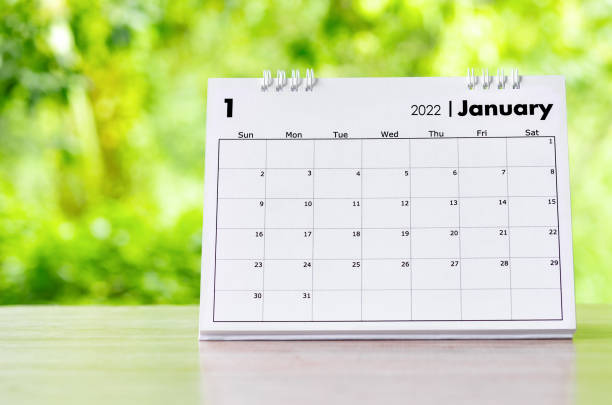 istock January desk Calendar 2022 on wooden table 1337046408