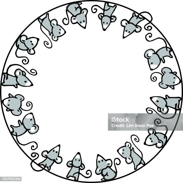 Vector Cartoon Cute Mouse Background Border Frame Card Stock ...