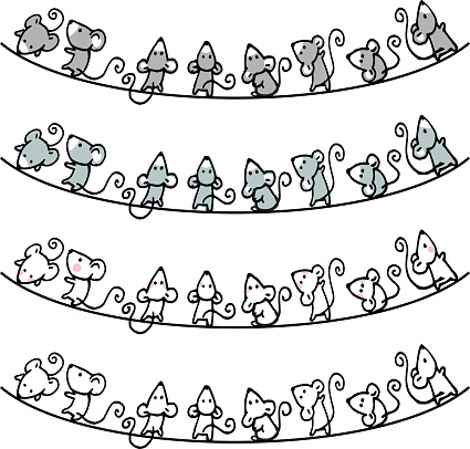 Vector Cartoon Cute Mouse Background Border Frame Card Stock ...