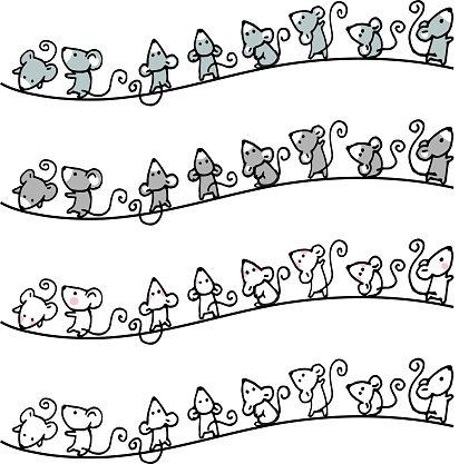 Vector Cartoon Cute Mouse Background Border Frame Card Stock ...