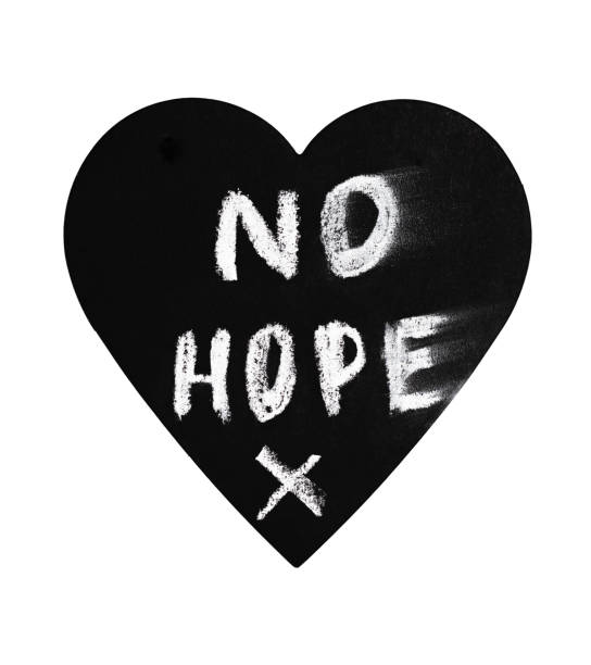 istock Sign No Hope on the black heart-shaped chalkboard. 1337054522