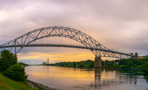 istock Sagamore Bridge at sunrise on Cape Cod Canal in Massachusetts. 1337058980