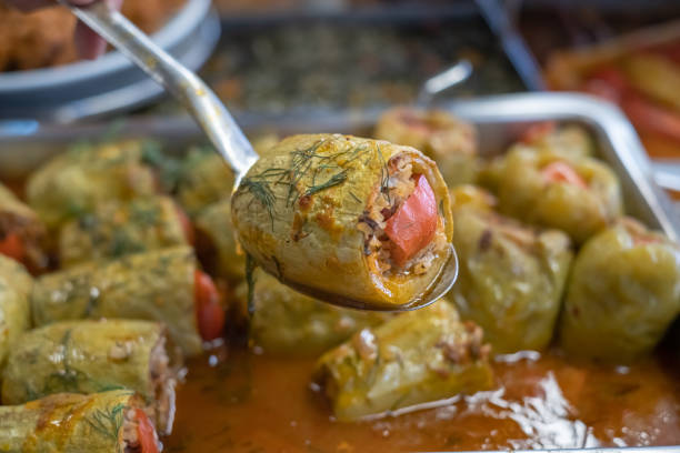 Zucchini stuffed with meat and rice