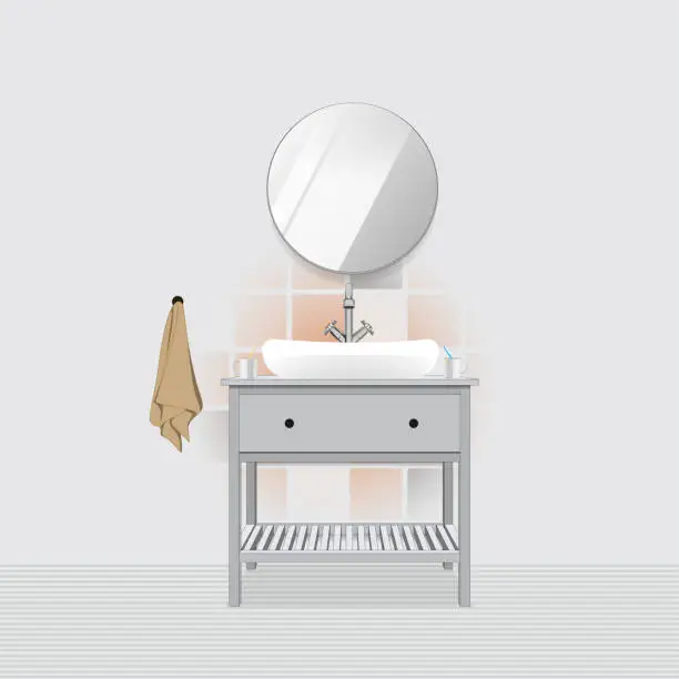 Vector illustration of Vector illustration of detailed bathroom .