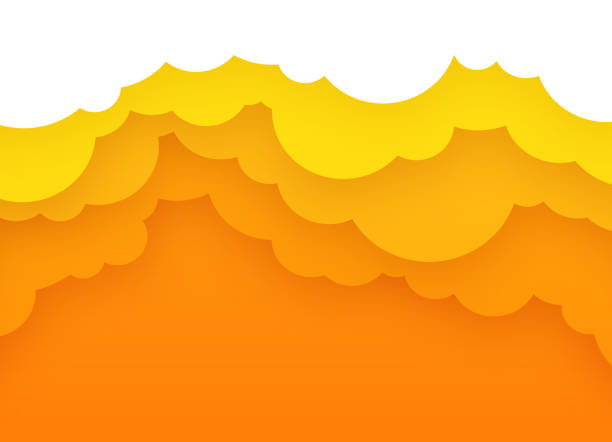 Orange Sunset Clouds Background Layers Stock Illustration - Download Image  Now - Cloud - Sky, Cloudscape, Backgrounds - iStock