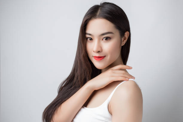 istock Young beautiful Asian woman with smiley face. 1337068643