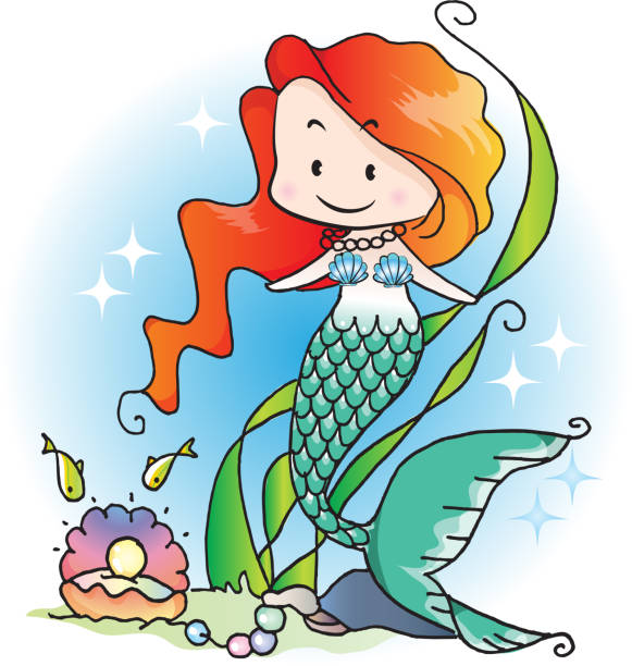 istock vector cartoon beautiful girl Mermaid 1337071887
