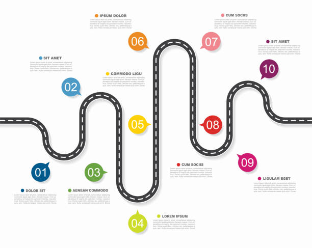 illustrazioni stock, clip art, cartoni animati e icone di tendenza di modello di progettazione infografica con posizione per i tuoi dati. illustrazione vettoriale. - eps 10