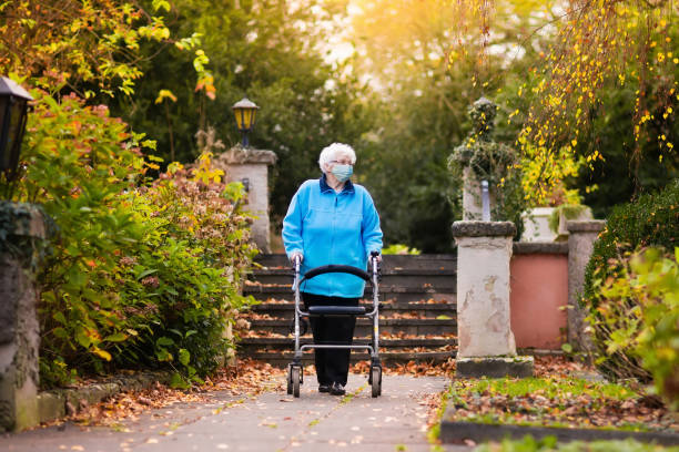 istock Senior woman in face mask. Virus outbreak. 1337078903