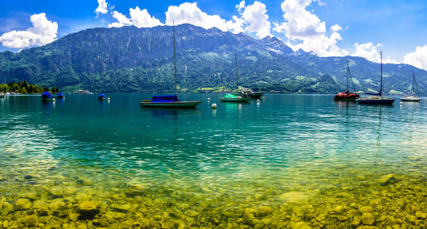 istock Sailboats in Lake Thun, Thunersee, Bern, Switzerland 1337082021