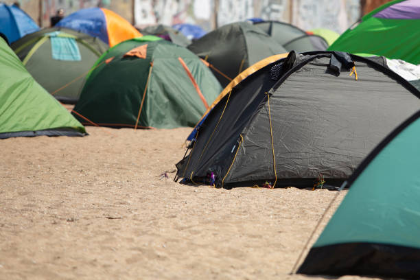 istock Tents Camping area on the beach 1337083533