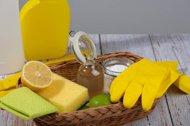 istock Natural organic home cleaning products. 1337086434