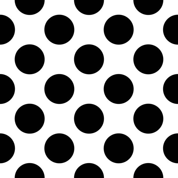 Big Black Spots Seamless Pattern Vector seamless pattern of large black spots on a square white background. polka dots stock illustrations