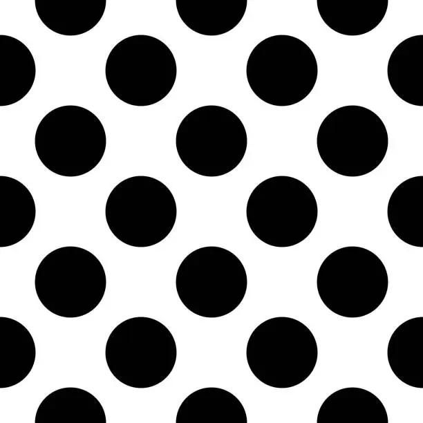 Vector illustration of Big Black Spots Seamless Pattern