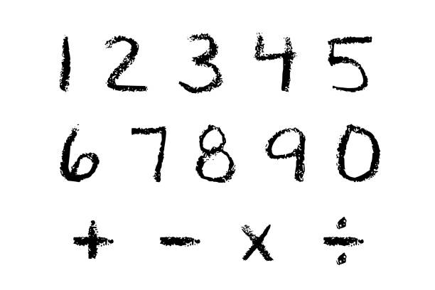 istock Set of numbers and symbols on white background 1337092937