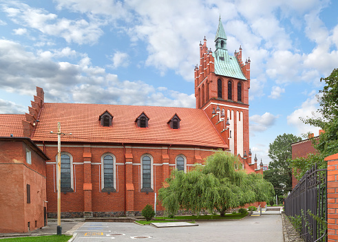 St. Catherine's Church (Kościół św. Katarzyny) of Gdansk in a sunny day. View from above.
