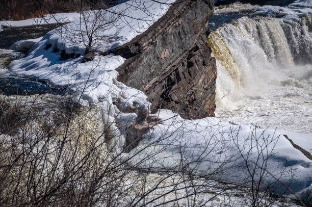 istock water flowing in the winter falls 1337101102