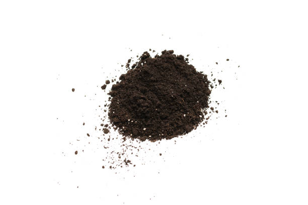 istock Black land for plant isolated on white background. 1337102808