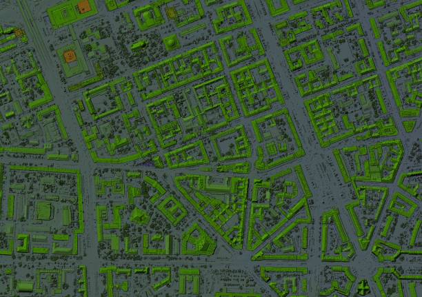 istock Map of urban city area with coloured geospatial data for GIS usage 1337105551