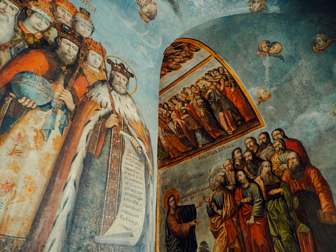 Monastery of the Caves Pechersk Lavra ceiling Landmark of Kiev Ukraine Europe