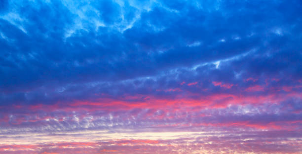istock Beautiful sunset sky abstract background. Sky with red pink clouds. Nature background. 1337109566