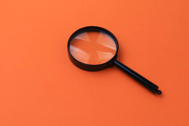 istock Black classic magnifying glass. Search symbol. Copy space for text 1337110486