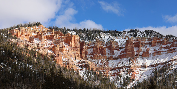 Canyon in the snow, near Bryce Canyon, Utah