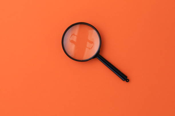 istock Black classic magnifying glass. Search symbol. Copy space for text 1337118243