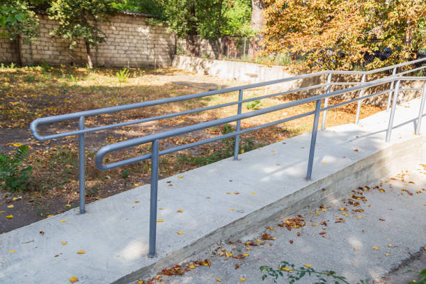 istock A ramp with a smooth descent for people with limited mobility and people with disabilities. 1337125888