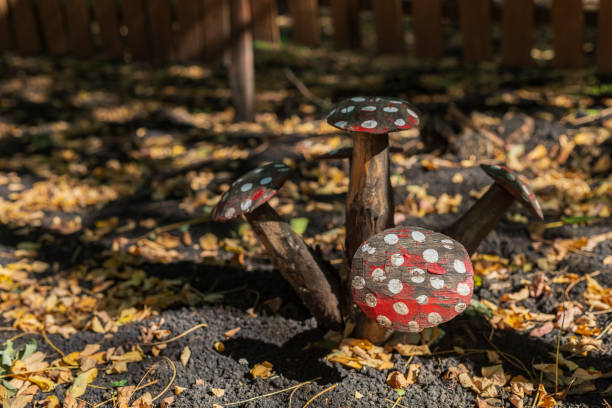 istock Decorating a garden, city park or leisure space. Decorative paraphernalia. Selective focus 1337125984