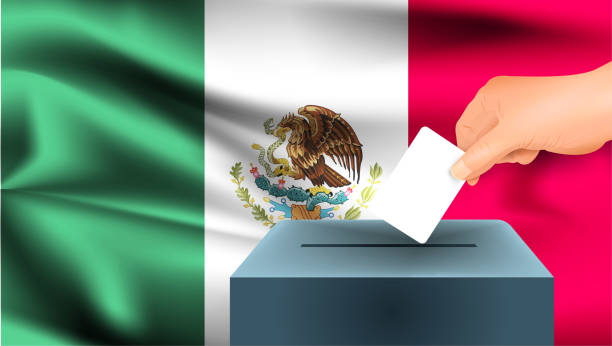 istock Mexico flag, male hand voting with Mexico flag concept idea background 1337134215