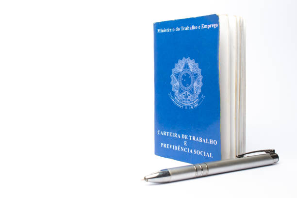 istock CTPS - Brazilian workbook and pen on white background with space for text. 1337134247