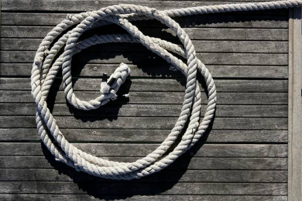 istock Marine round thread over dried teak wood 1337137681