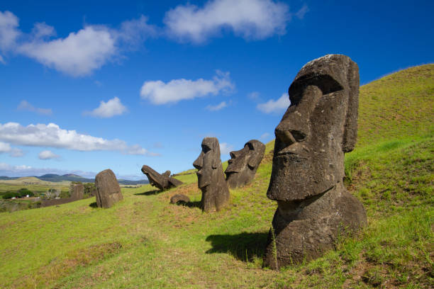 istock Moai stone sculptures at Rano Raraku, Easter island, Chile. 1337140219