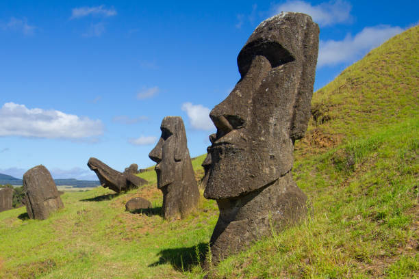 istock Moai stone sculptures at Rano Raraku, Easter island, Chile. 1337140632
