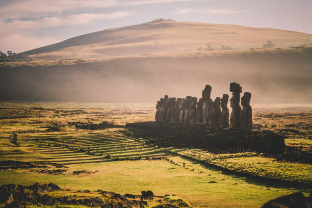 istock Sunrise over Moai stone sculptures at Ahu Tongariki, Easter island, Chile. 1337159449