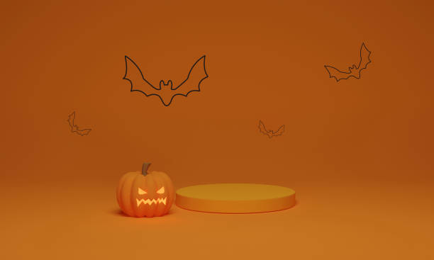 istock Abstract podium minimal scene for Halloween background. 1337174591