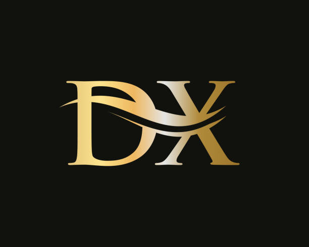 モノグラム文字dxロゴデザインベクトル。dxレターロゴデザイン - dx 解決点のイラスト素材／クリップアート素材／マンガ素材／アイコン素材
