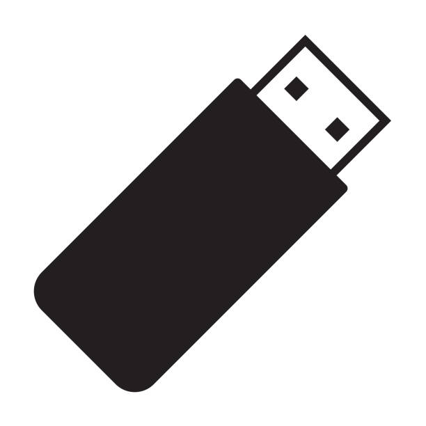 ilustrações de stock, clip art, desenhos animados e ícones de usb flash drive cable icon vector. connector memory logo sign for graphic design, logo, website, social media, mobile app, ui illustration - usb cable drive usb flash drive flash