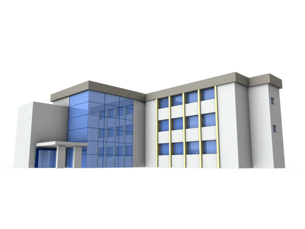 istock A miniature model of a hospital. White background. 3D rendering. 1337177722