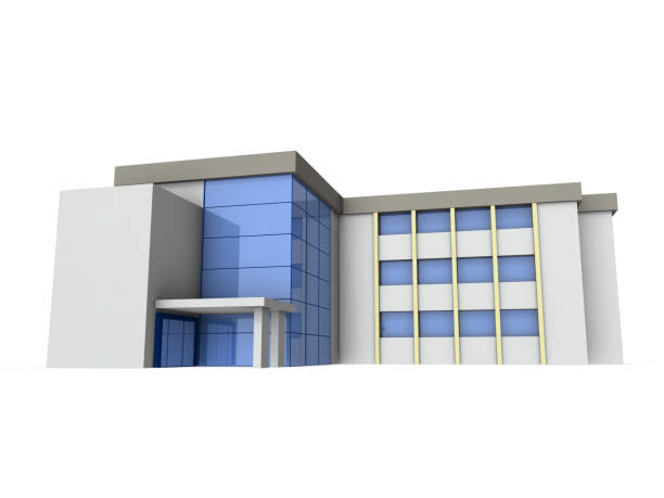 istock A miniature model of a hospital. White background. 3D rendering. 1337177738