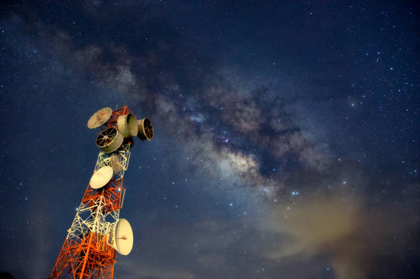 Photo of Telecommunication station with Milky Way.