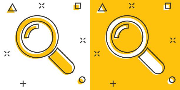 istock Loupe sign icon in comic style. Magnifier vector cartoon illustration on white isolated background. Search business concept splash effect. 1337181382