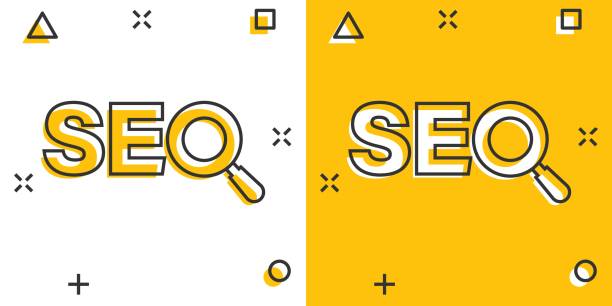 istock Seo analytics icon in comic style. Social media vector cartoon illustration on white isolated background. Search analysis business concept splash effect.. 1337181611