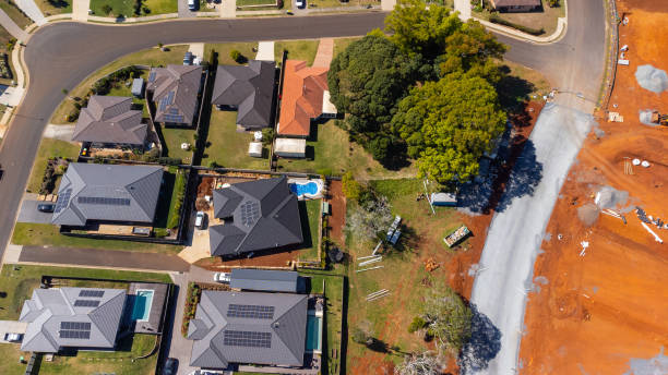 istock Aerial View of Construction at a New Subdivision 1337182671