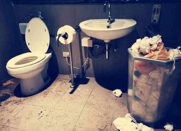 istock The toilet room is littered with dirty things 1337184457